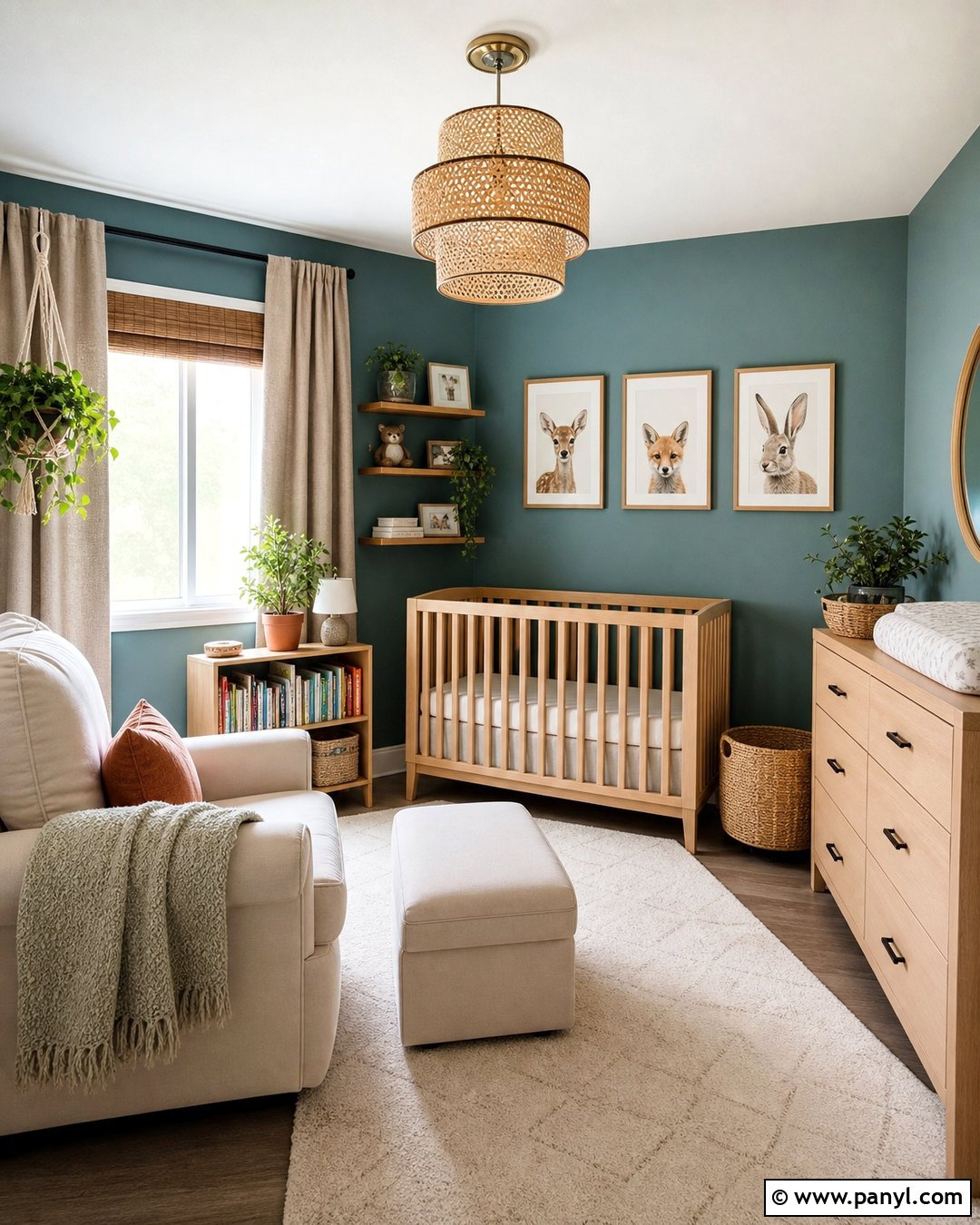 Teal Nursery Walls With Light Wood Furniture - 30 teal painted walls
