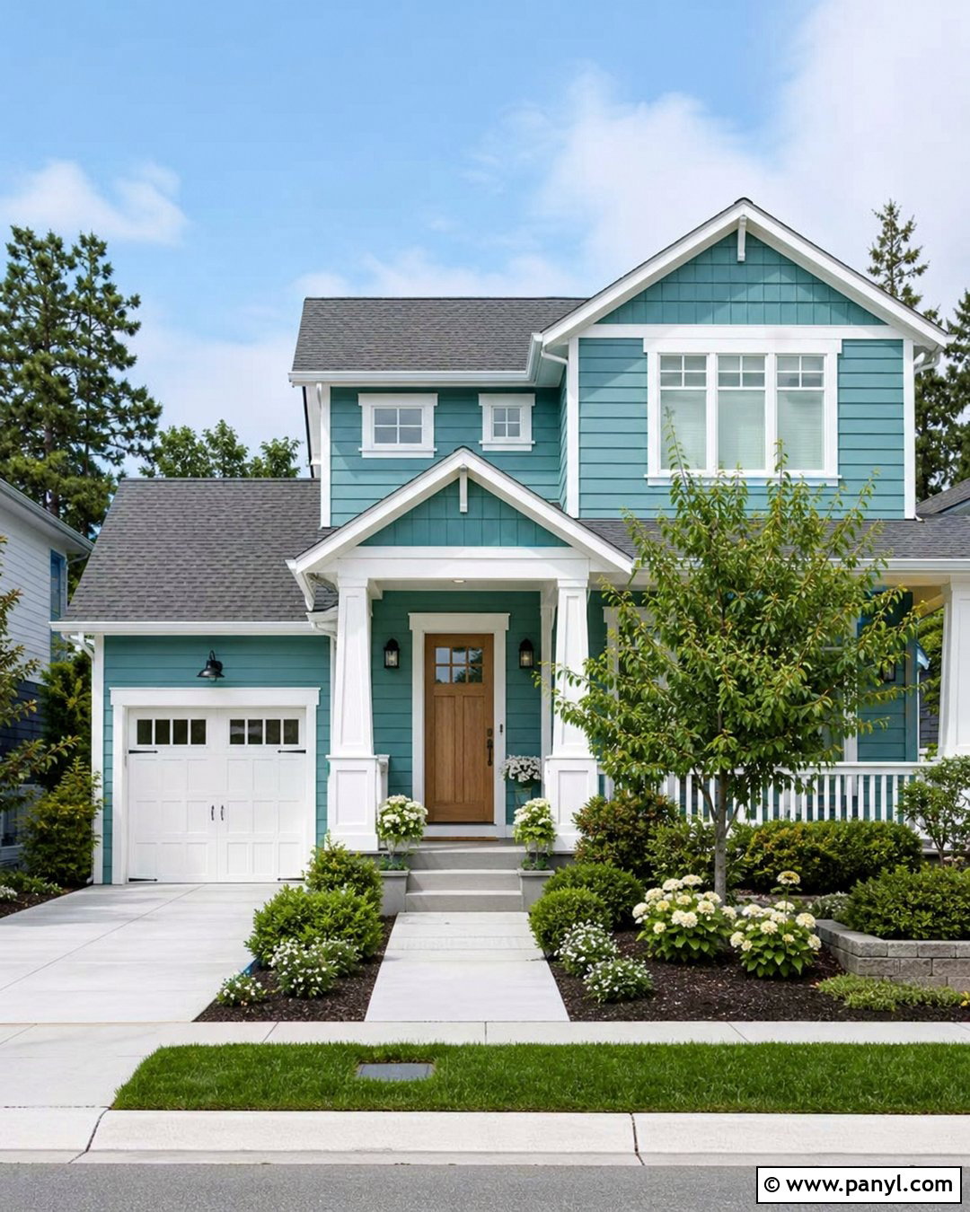 Teal Outside Wall Colour With White - 35 outside wall colour ideas