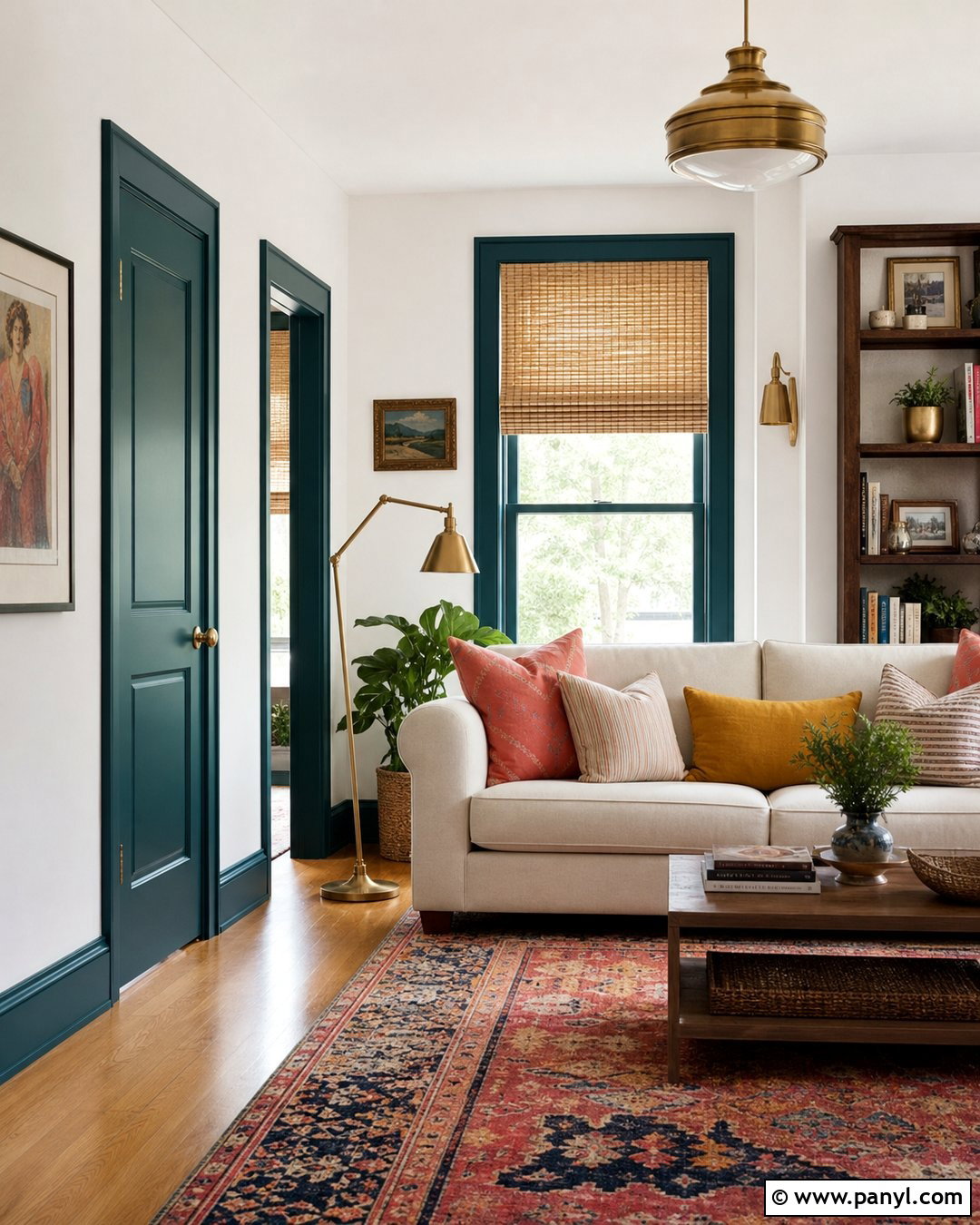 Teal Painted Skirting Boards With Soft White Walls - 30 painted skirting boards colour ideas