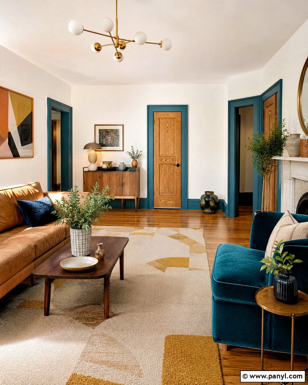 Teal Painted Skirting With White Walls - 20 White Walls Painted Skirting Ideas