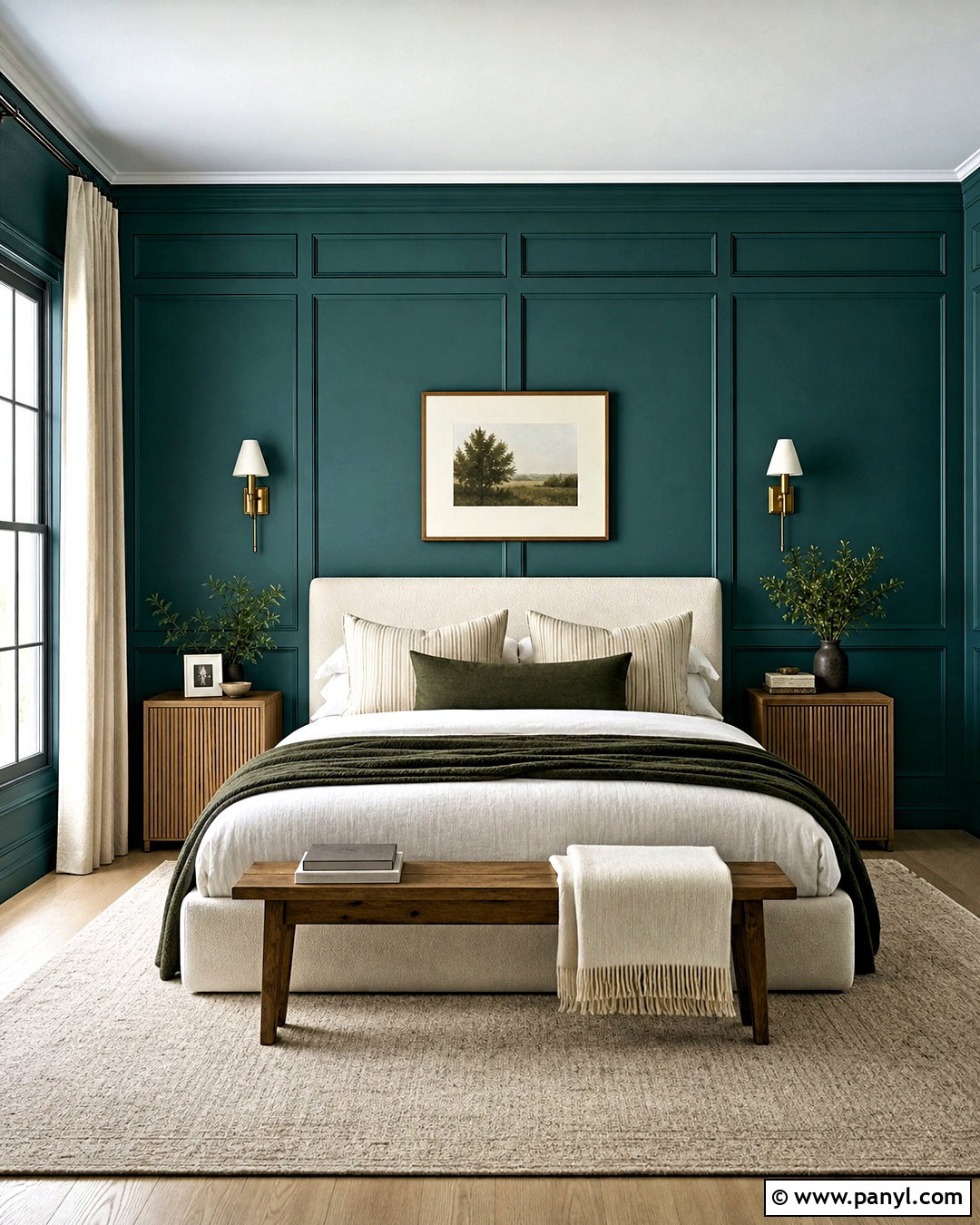 Teal Paneled Wall Bedroom - 20 teal wall bedroom ideas