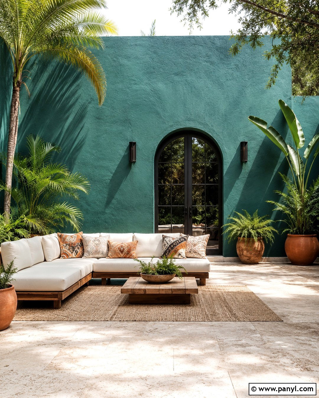 Teal Patio Wall - 20 Patio Wall Color Ideas
