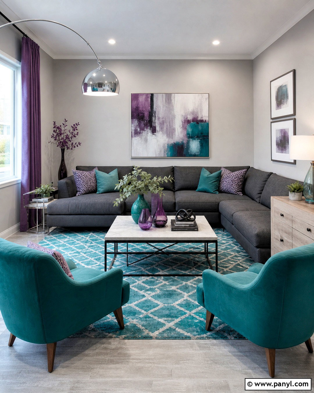 Teal Purple And Gray Living Room - 20 teal and purple living room ideas