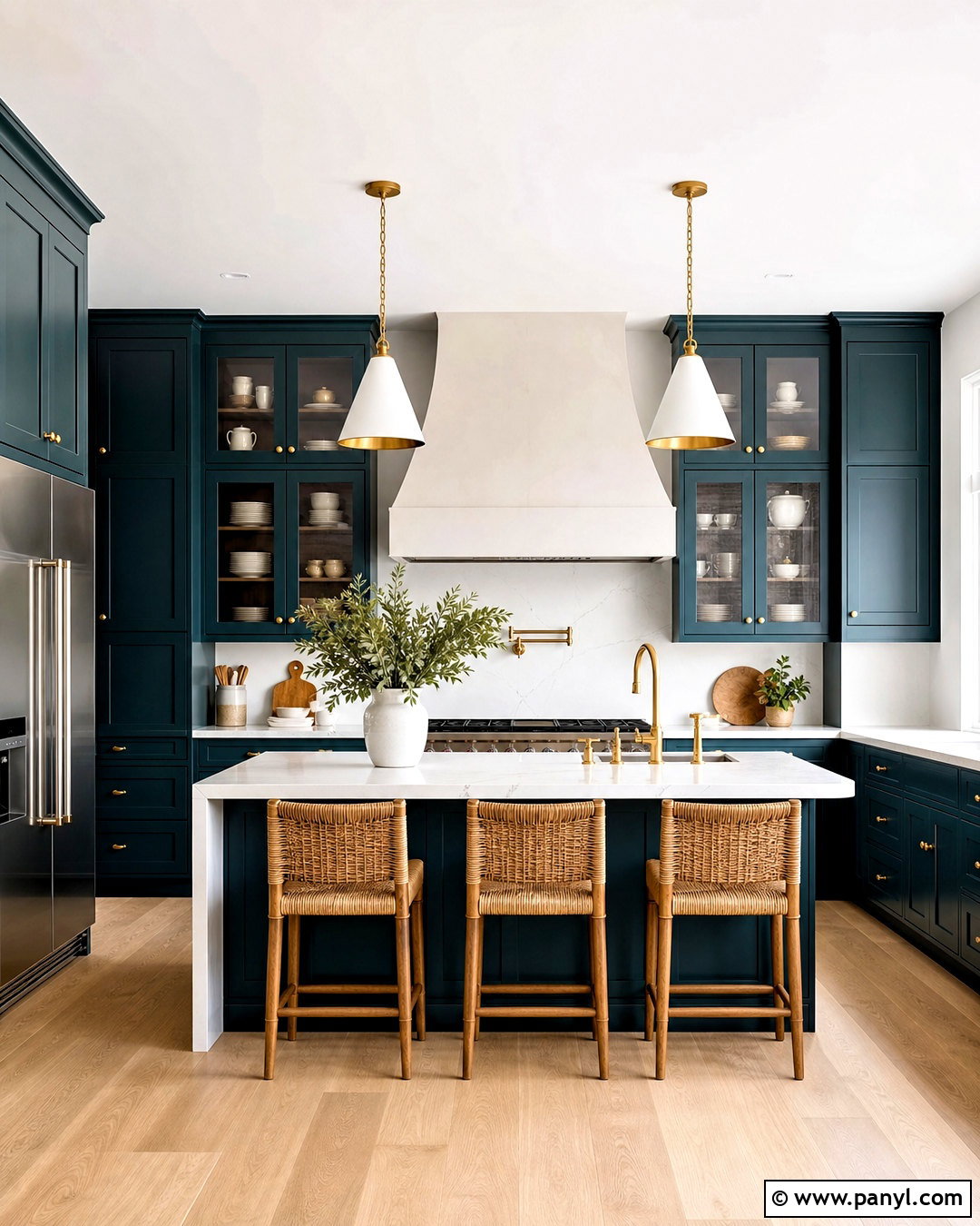 Teal Shaker Cabinets With White Quartz - 20 teal and white kitchen ideas