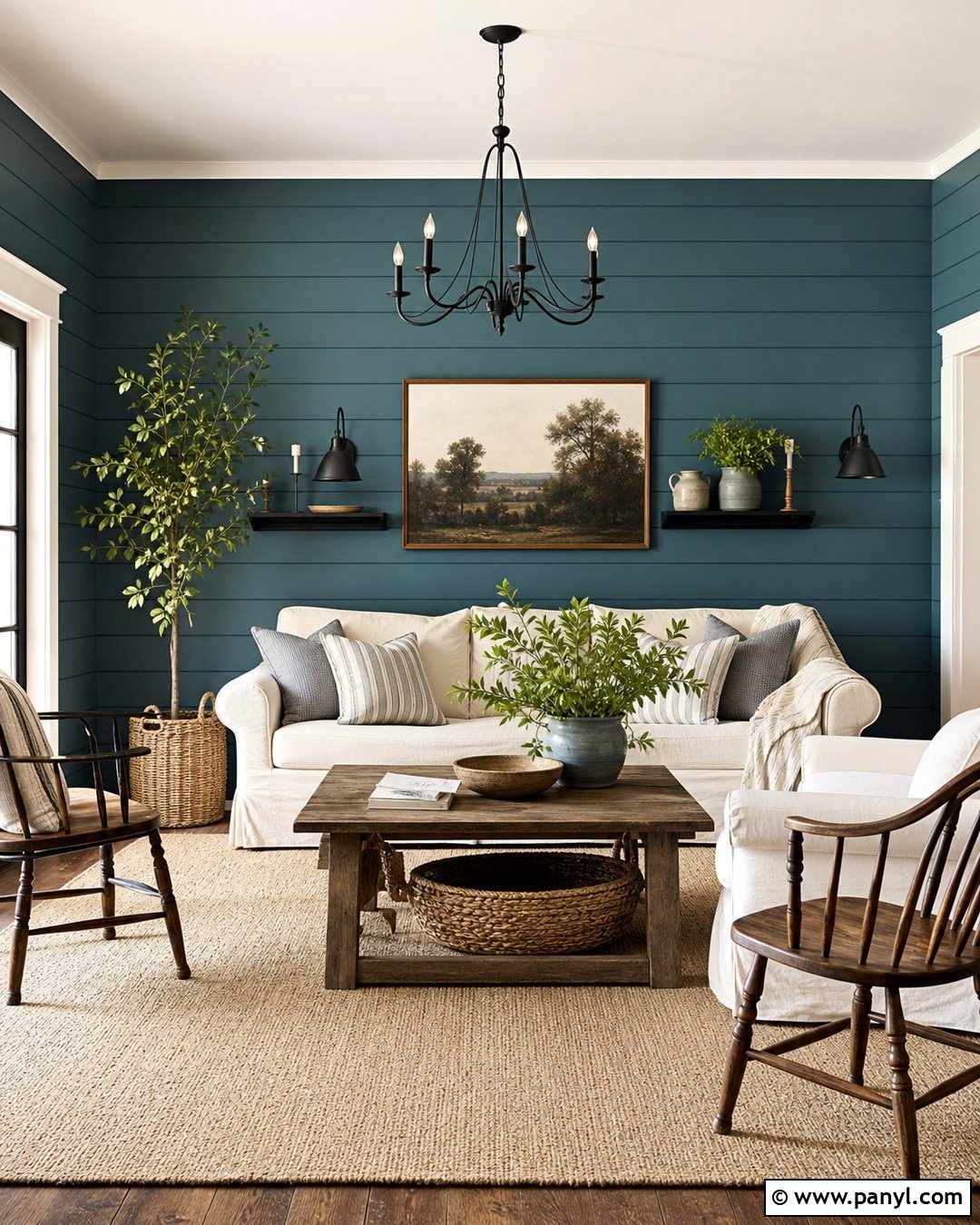 Teal Shiplap Walls With Farmhouse Decor - 30 teal painted walls
