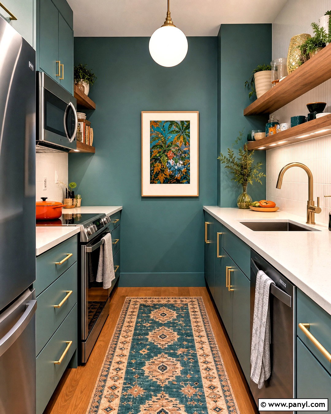 Teal Small Kitchen - 20 small kitchen color ideas