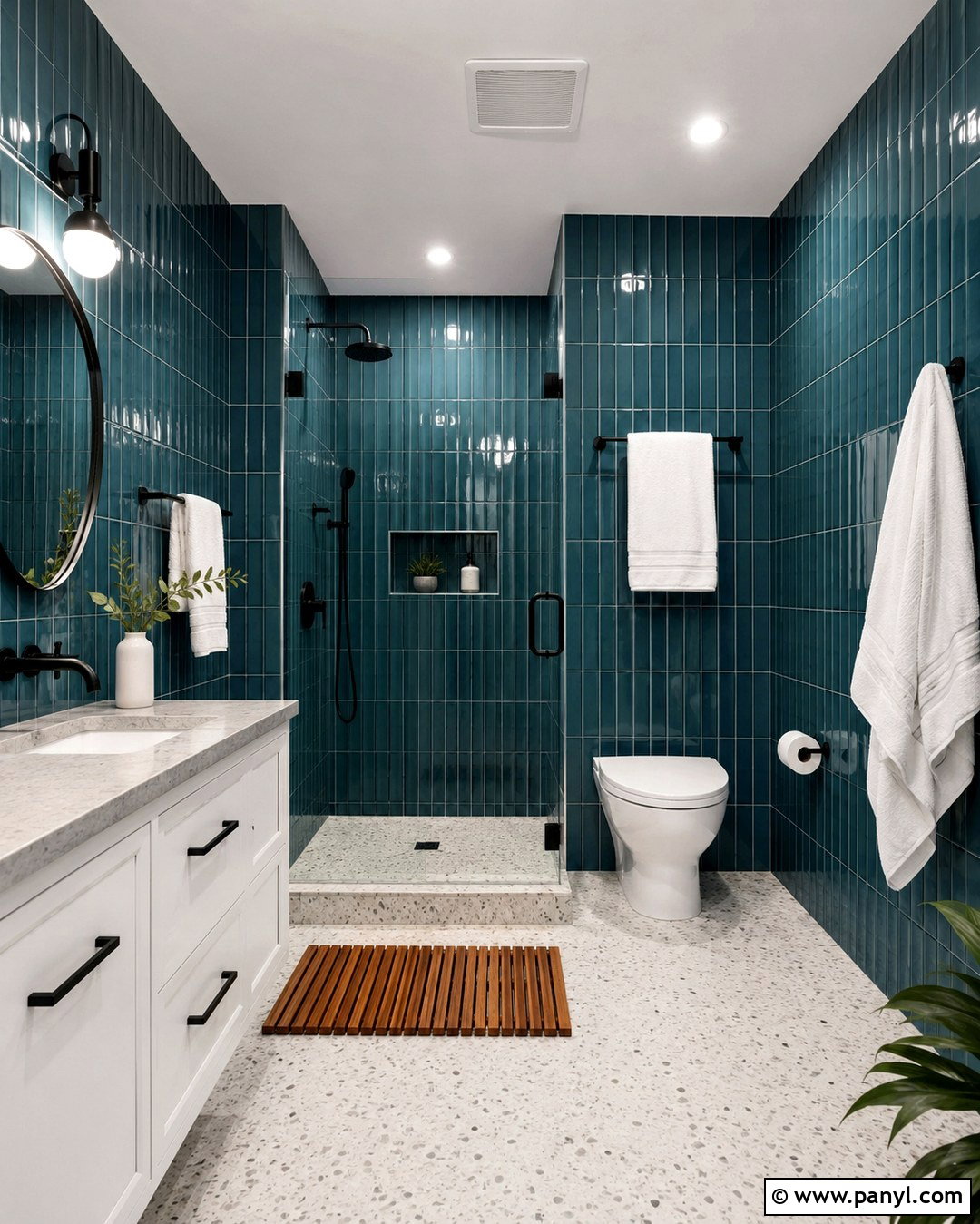 Teal Subway Tile Bathroom Walls - 20 Colorful Bathroom Walls