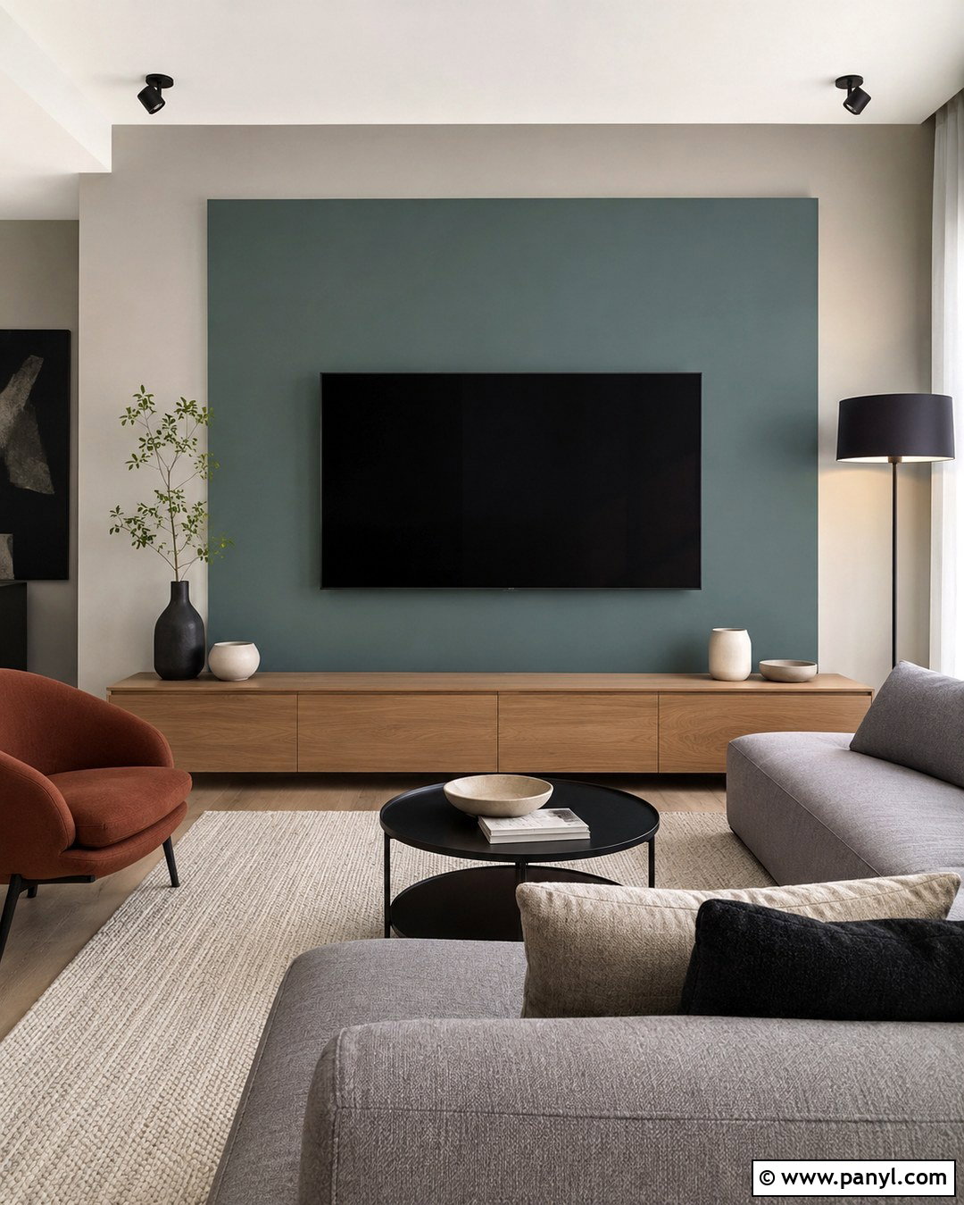 Teal TV Wall Paint - 20 Color Block Wall Paint Inspiration Ideas