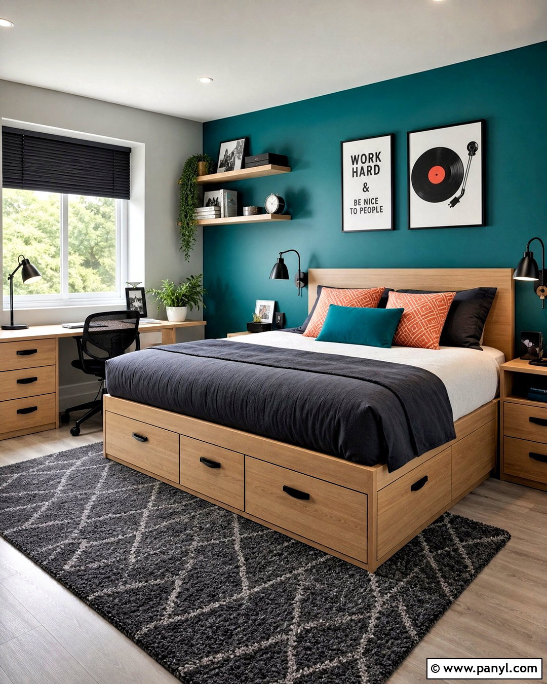 Teal Teen Bedroom - 20 teal wall bedroom ideas