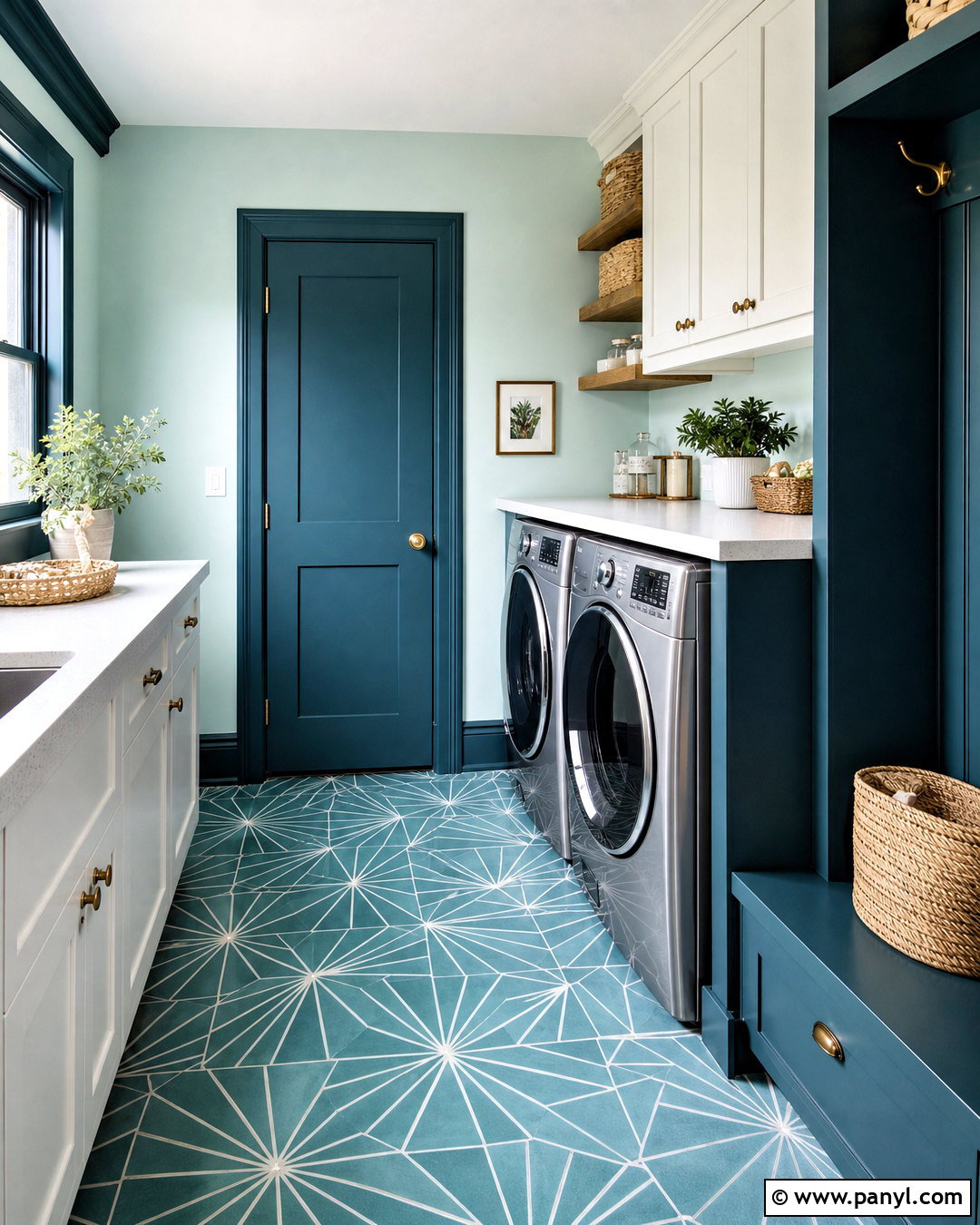 Teal Trim With Light Aqua Walls - 20 contrasting trim interior ideas