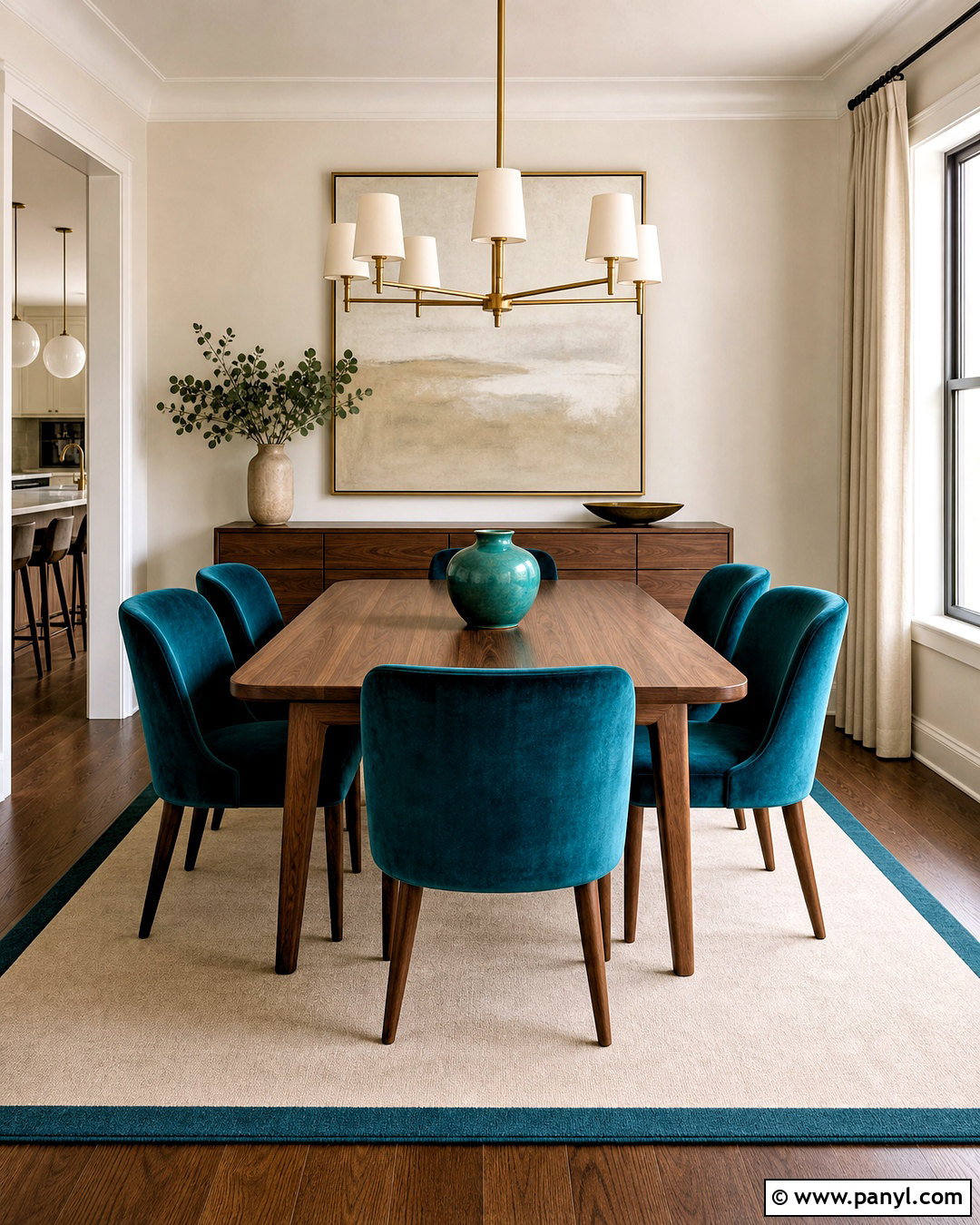 Teal Velvet Dining Chairs - 20 teal dining room ideas