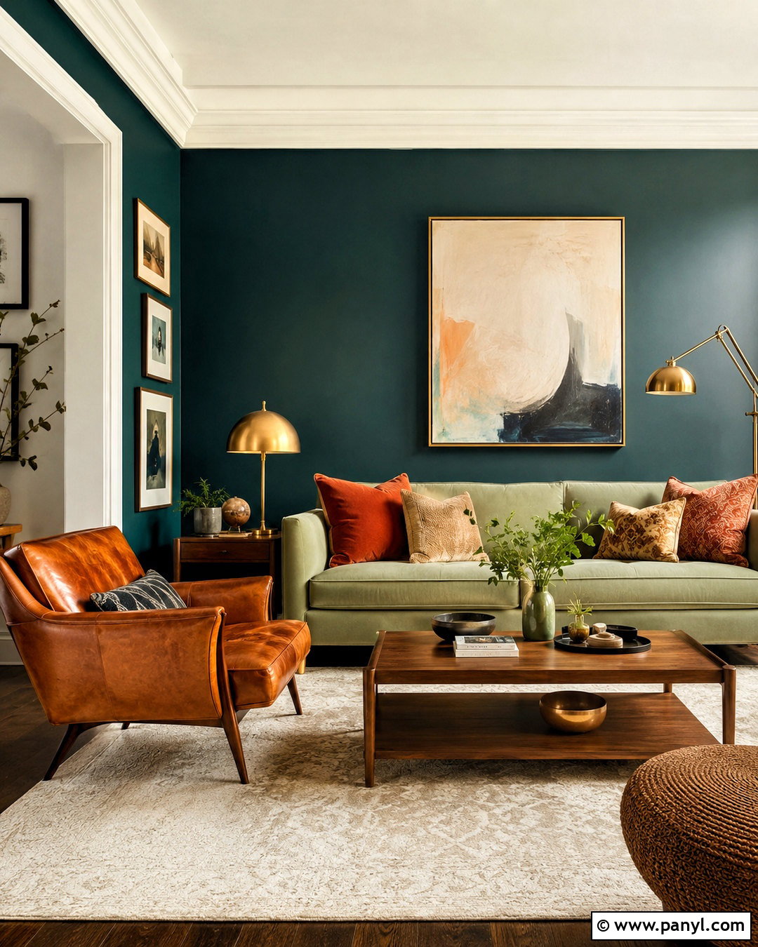 Teal Wall Color With Green Sofa - 35 Wall Color For Green Sofa Ideas