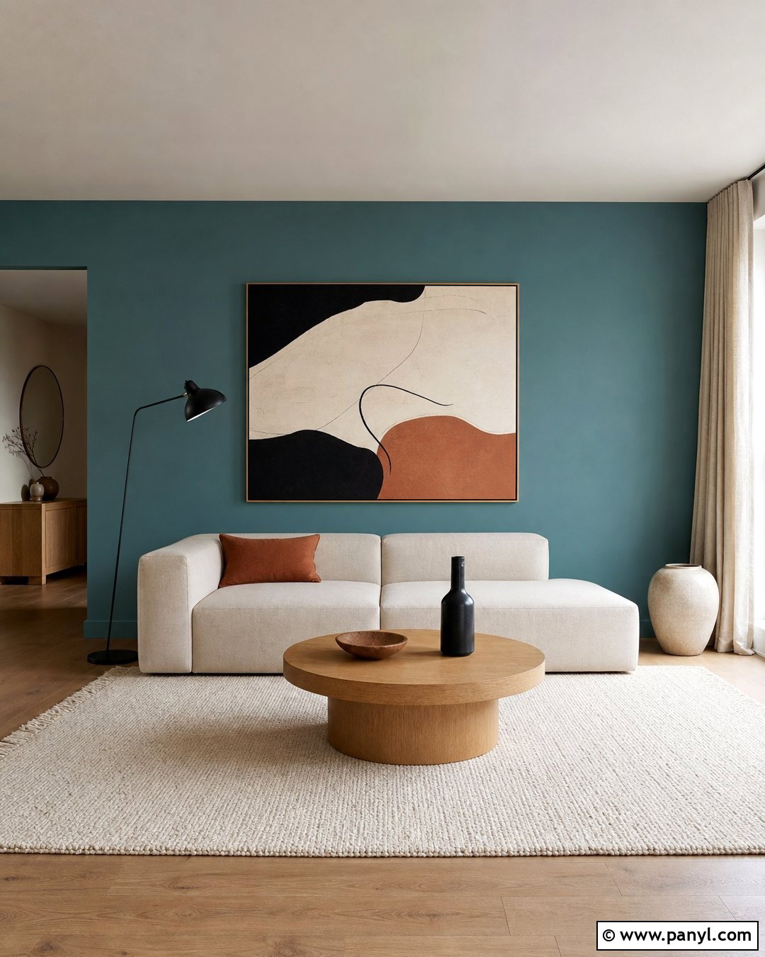 Teal Wall With Minimalist Decor - 20 How To Style A Teal Wall Ideas