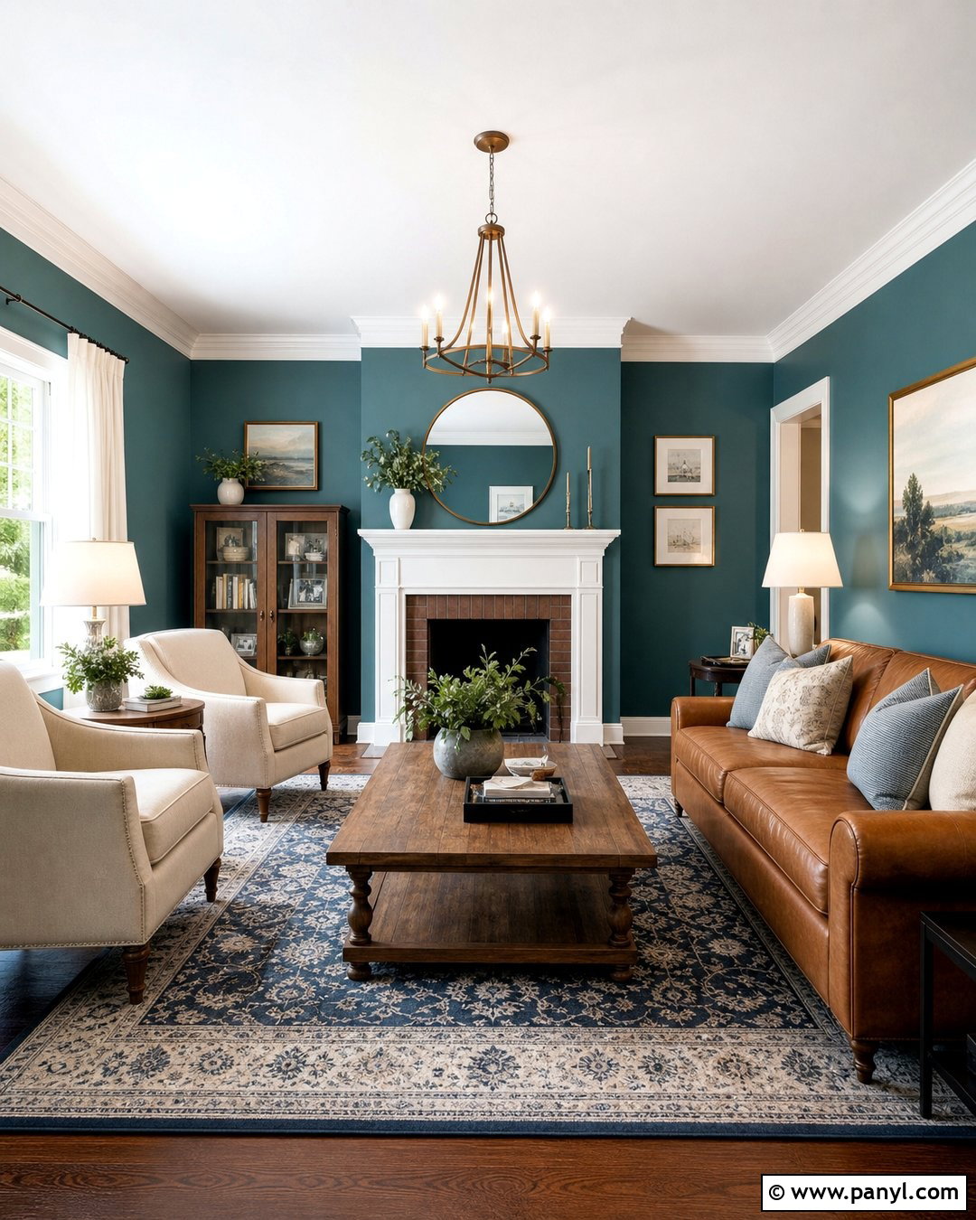 Teal Wall With White Trim - 20 How To Style A Teal Wall Ideas