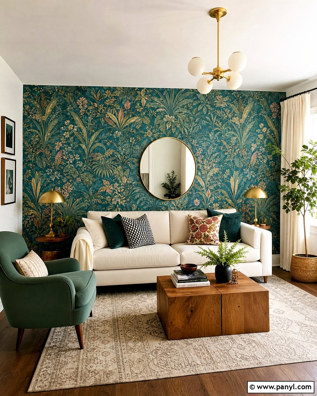 Teal Wallpaper Accent Wall - 20 teal accent wall living room ideas