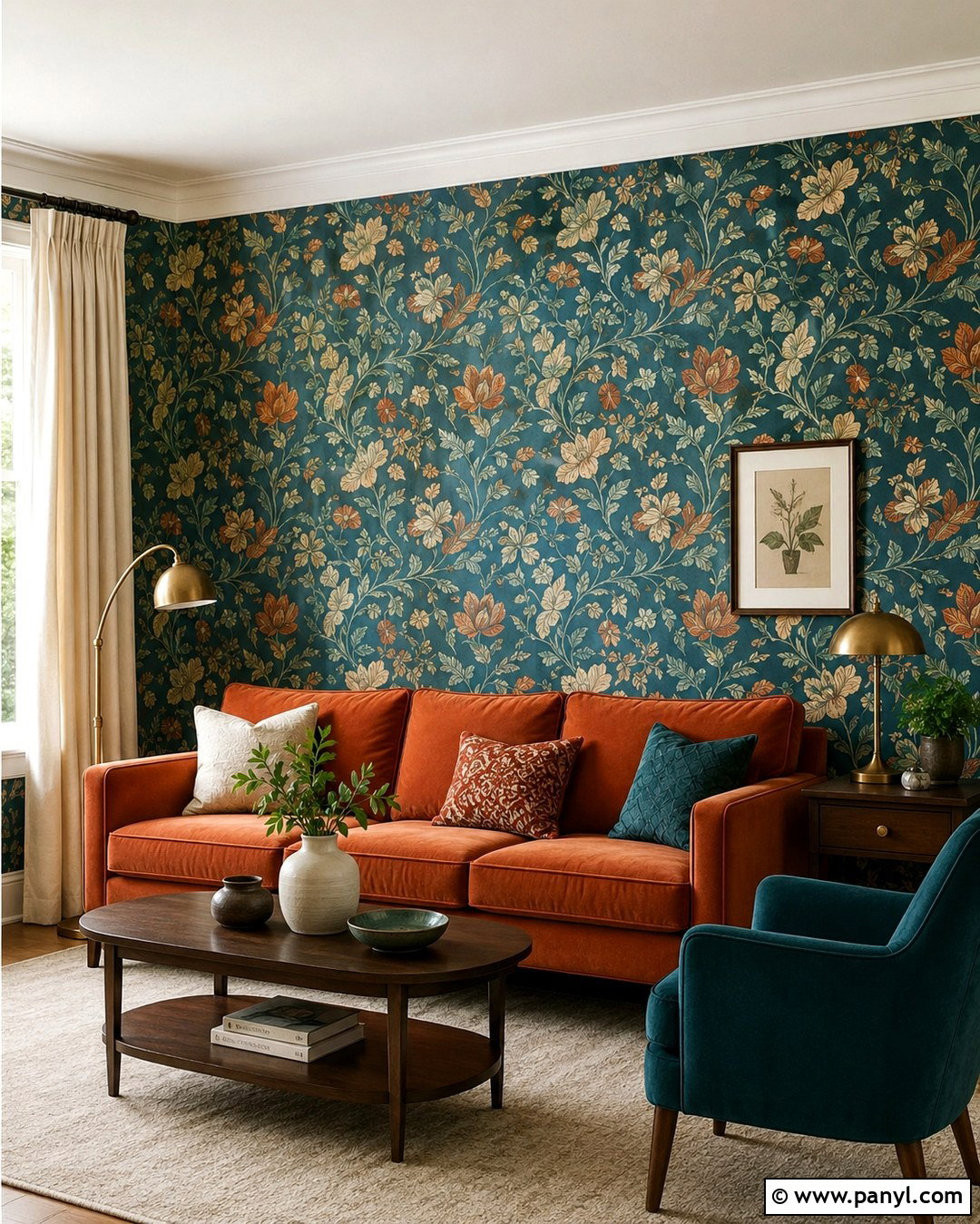Teal Wallpaper Orange Sofa - 20 Teal Wall Orange Sofa Ideas