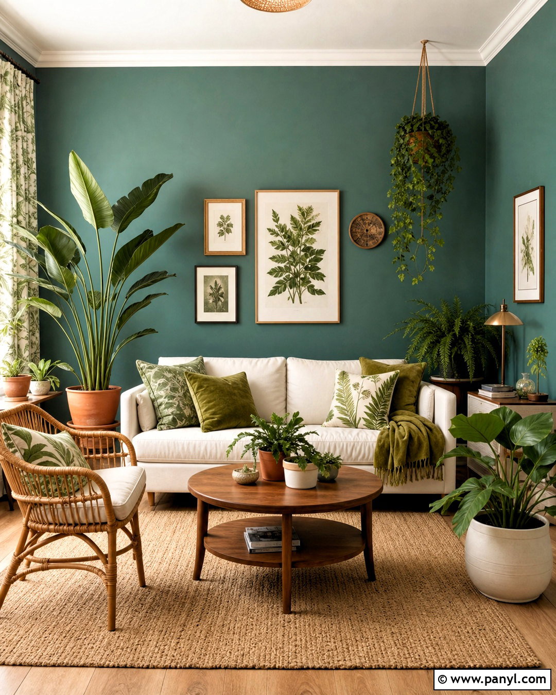 Teal Walls With Botanical Decor - 20 teal walls