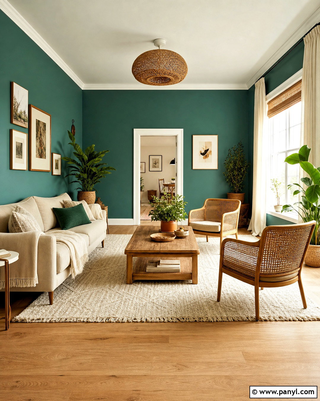 Teal Walls With Natural Wood - 20 teal walls