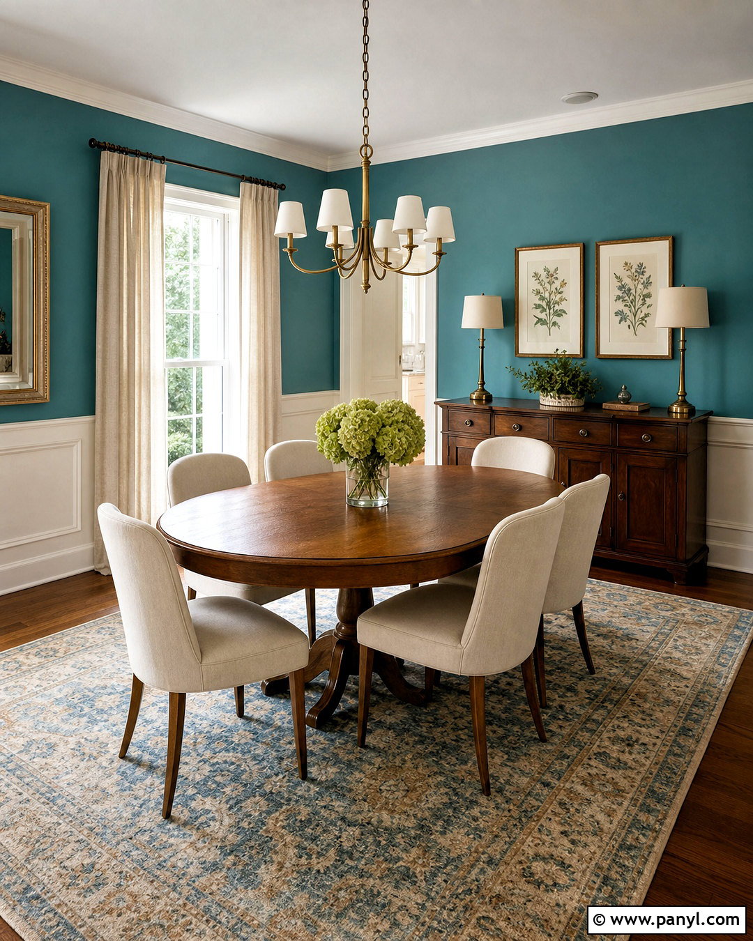 Teal Walls With White Wainscoting - 20 teal walls