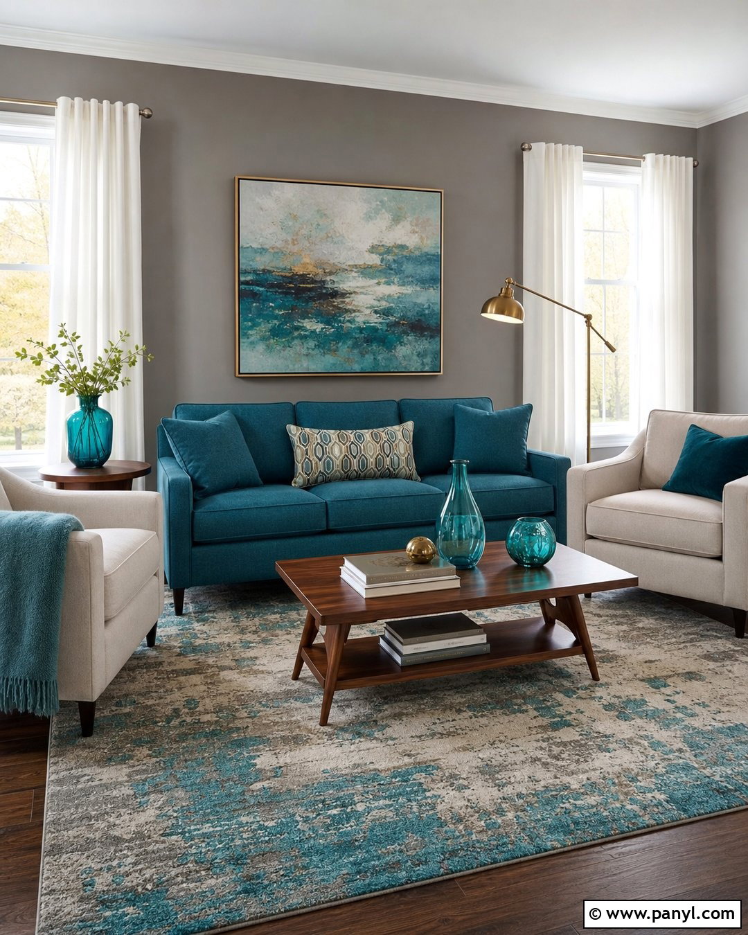 Teal With Gray Walls - 35 Accent Colors With Gray Walls