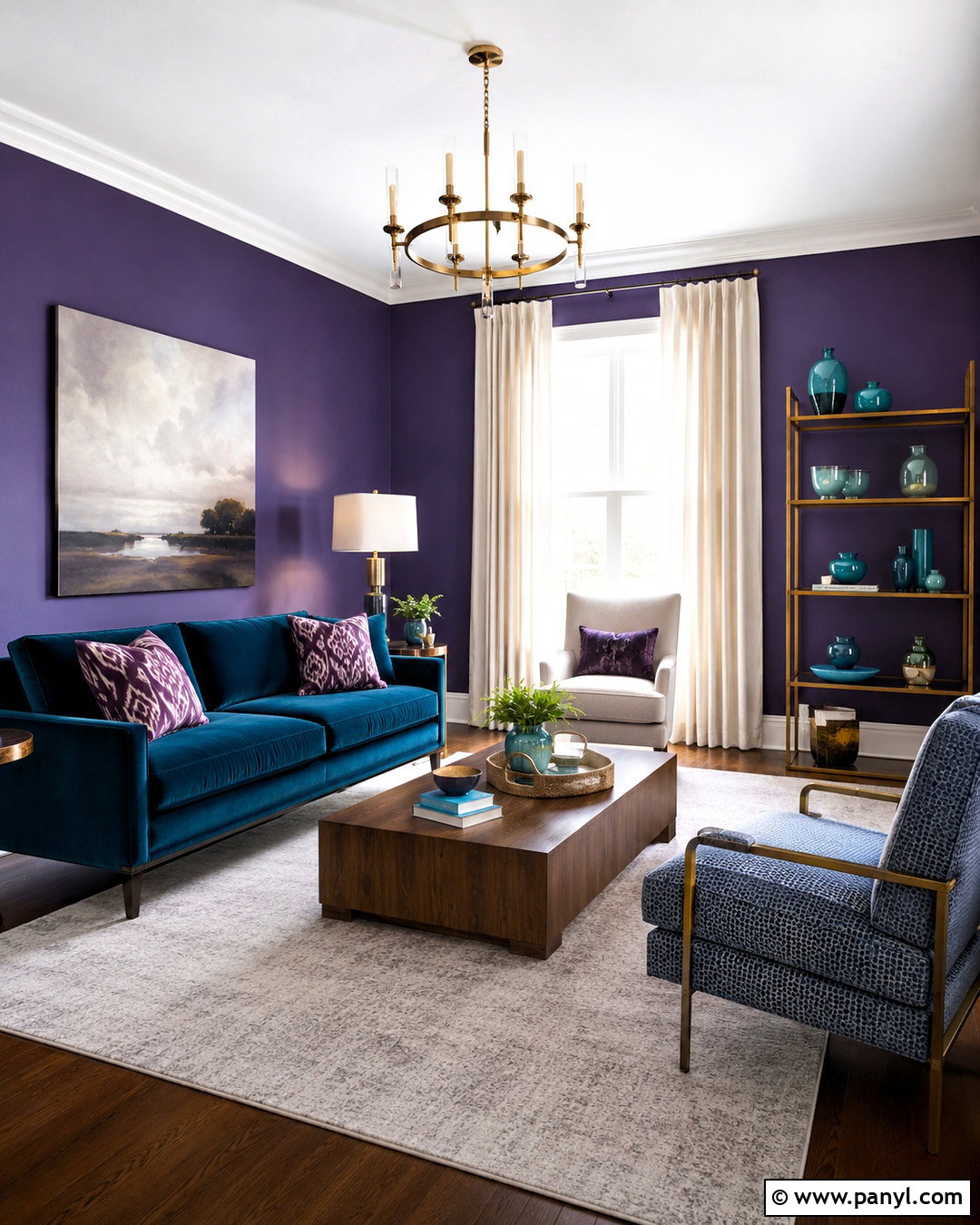Teal With Purple Walls - 20 colors that go with purple walls