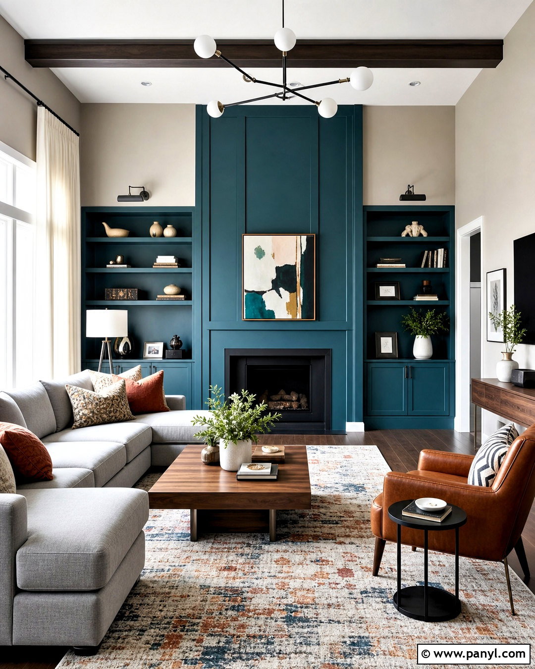 Teal and Light Gray Walls - 20 wall color combination ideas