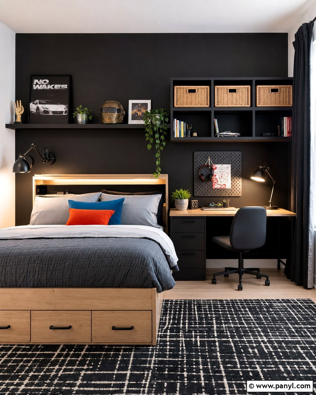 Teen Bedroom Black Feature Wall - 35 black feature wall bedroom ideas