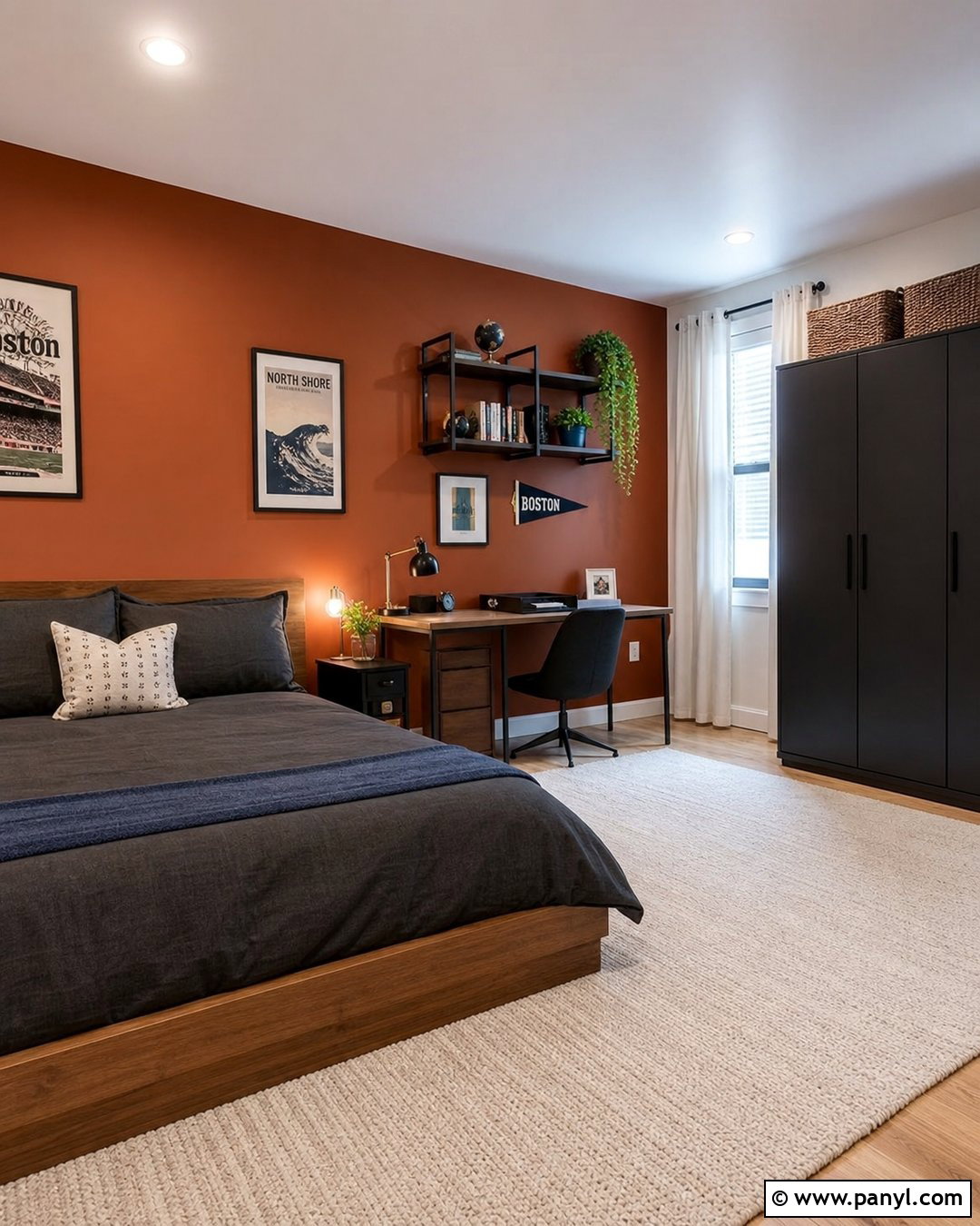 Teen Bedroom Burnt Orange Accent Wall - 35 Burnt Orange Accent Wall Ideas