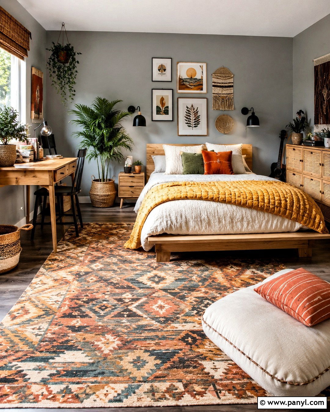 Teen Boho Bedroom With Grey Walls - 20 Boho With Grey Walls