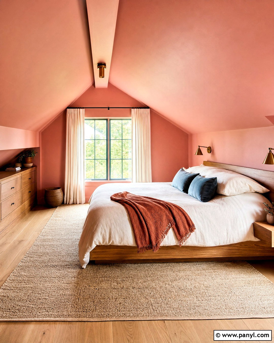 Templeton Pink Attic Bedroom With Painted Ceiling - 20 templeton pink farrow and ball ideas