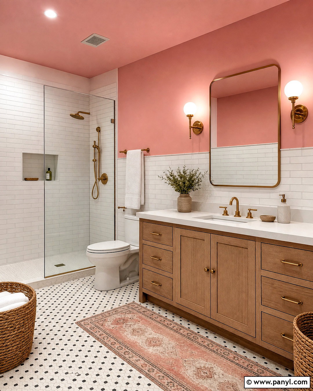 Templeton Pink Bathroom With White Tile - 20 templeton pink farrow and ball ideas