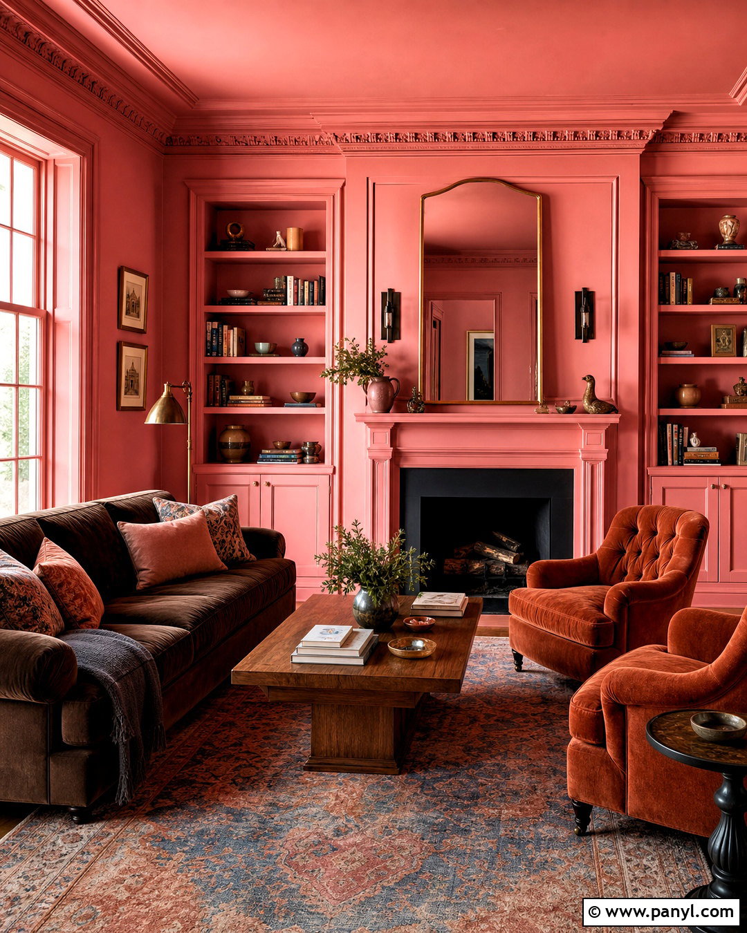 Templeton Pink Color Drenched Living Room - 20 templeton pink farrow and ball ideas