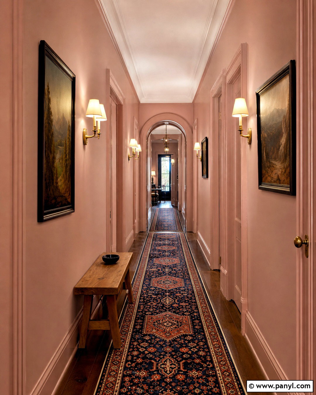 Templeton Pink Hallway With Painted Trim - 20 templeton pink farrow and ball ideas