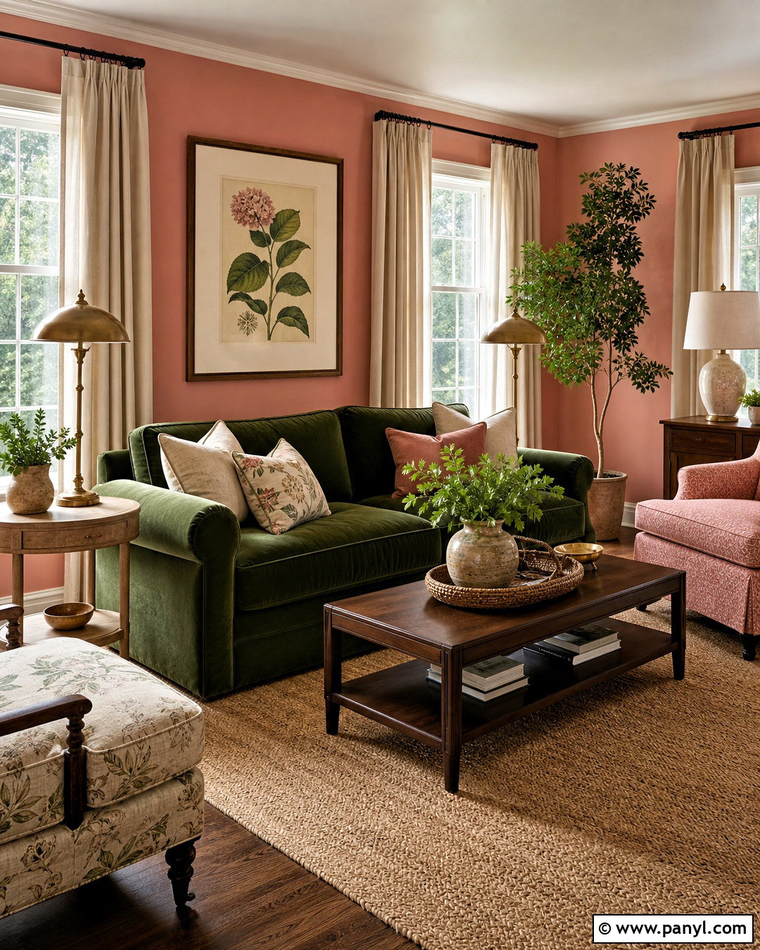 Templeton Pink Living Room With Green Sofa - 20 templeton pink farrow and ball ideas