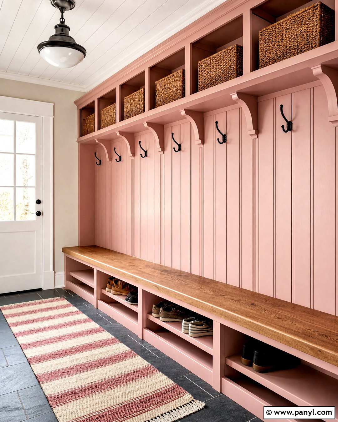 Templeton Pink Mudroom With Practical Storage - 20 templeton pink farrow and ball ideas