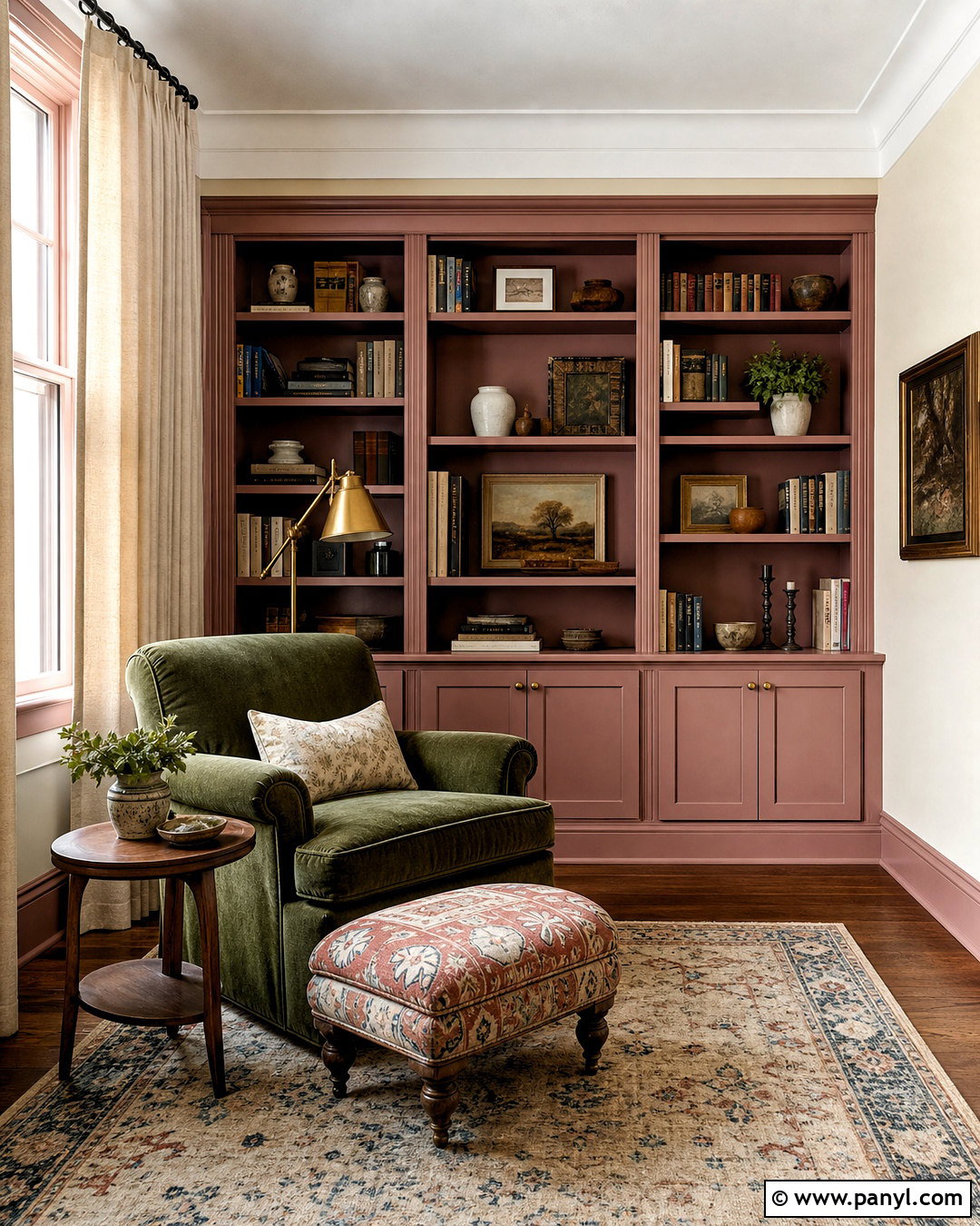 Templeton Pink Reading Room With Built-In Bookcases - 20 templeton pink farrow and ball ideas