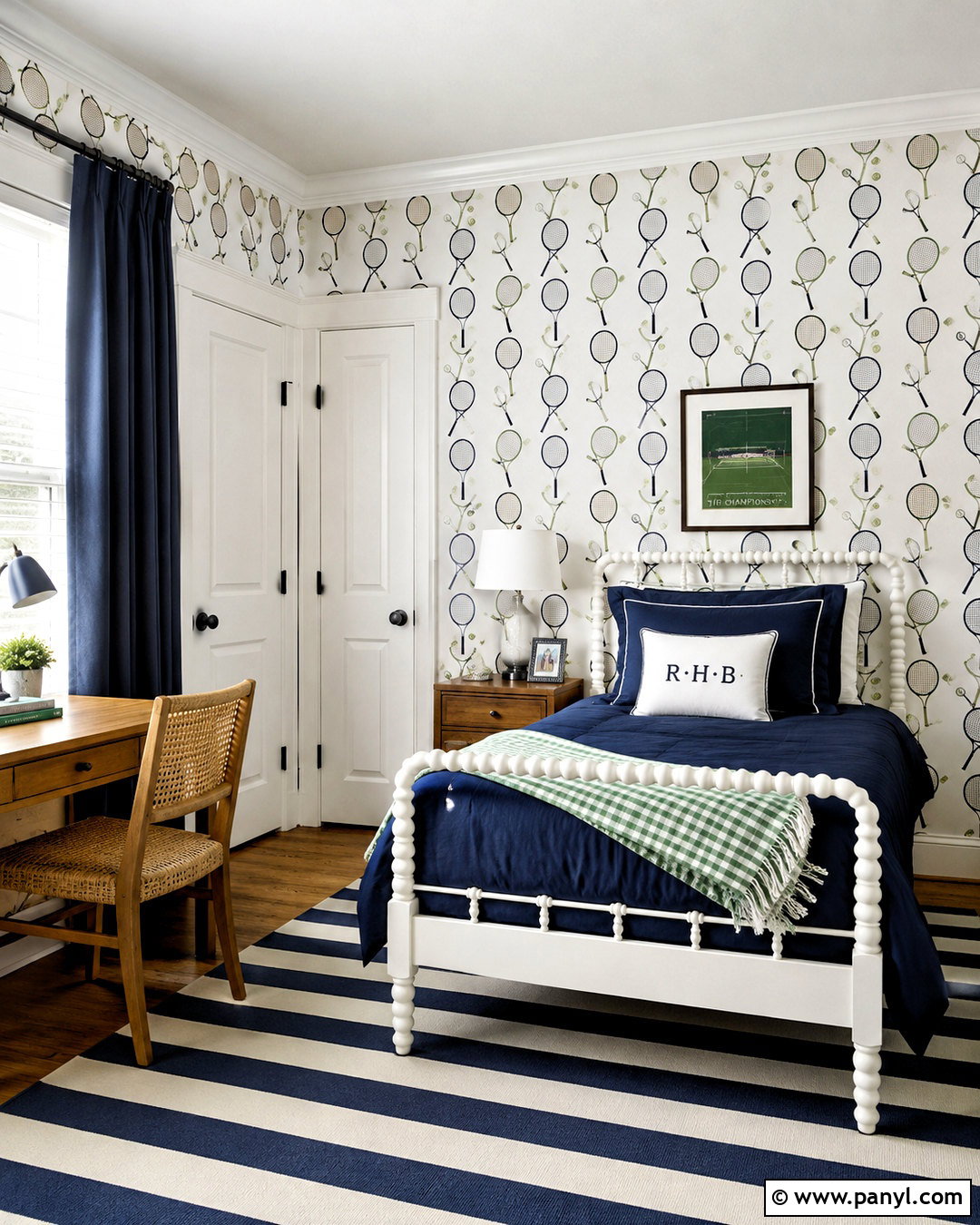Tennis Racket Wallpaper Kids Room - 20 preppy wallpaper ideas