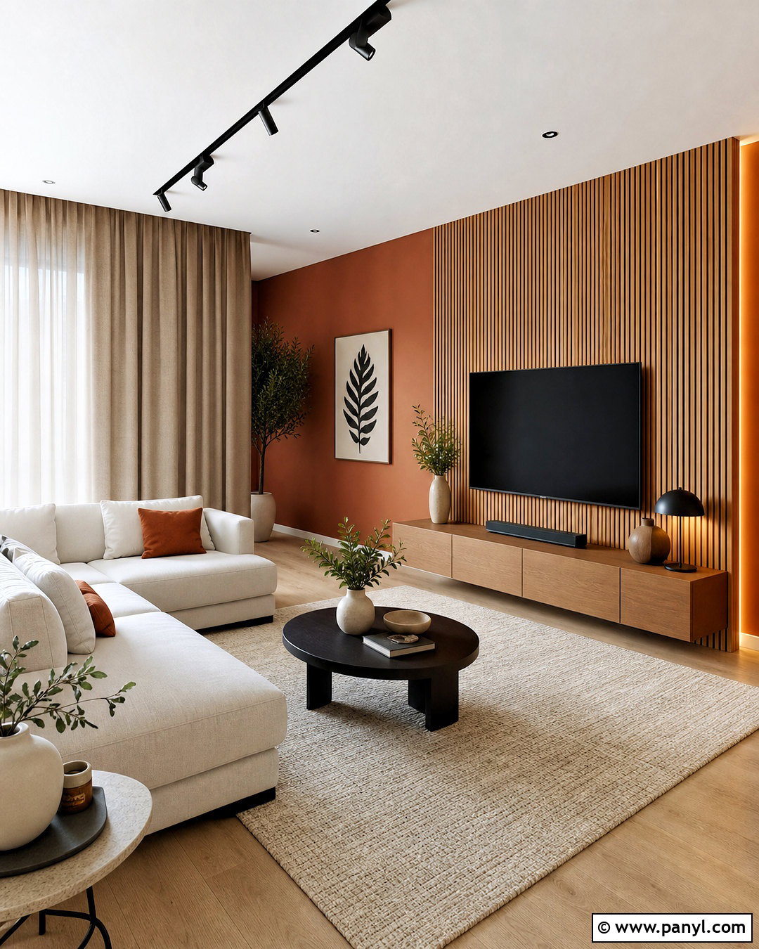 Terra Cotta And Wood Slat Accent Wall - 20 terra cotta accent wall ideas