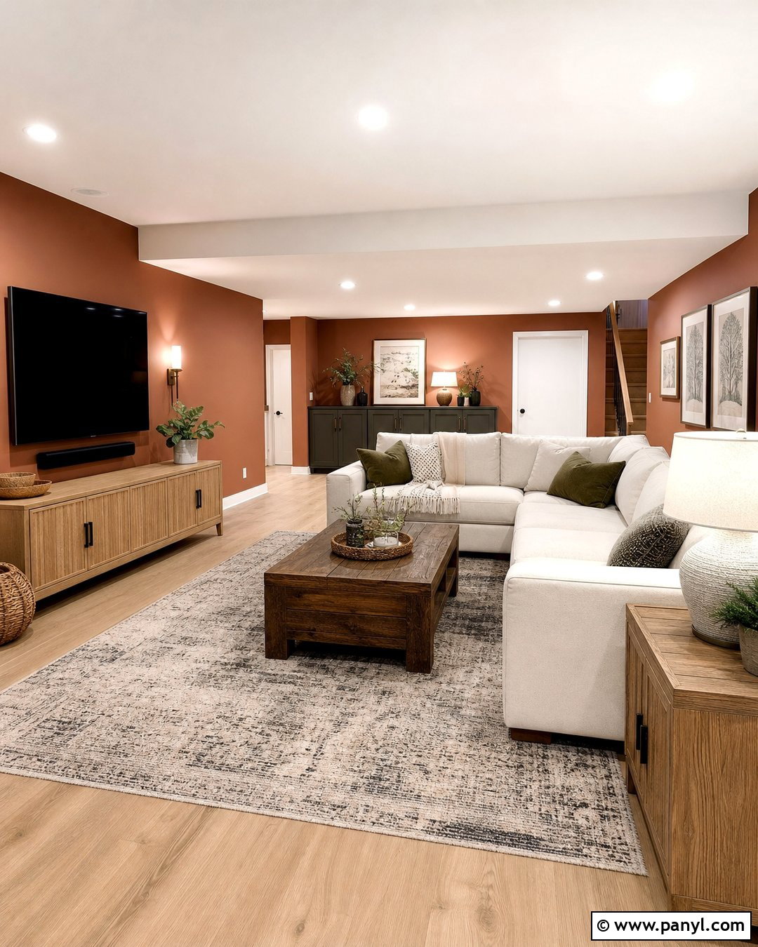 Terra Cotta Basement Family Room - 30 terra cotta wall color ideas