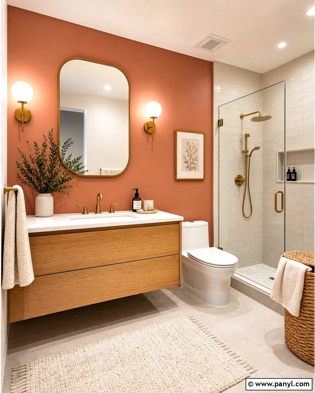Terra Cotta Bathroom Accent Wall - 20 terra cotta accent wall ideas