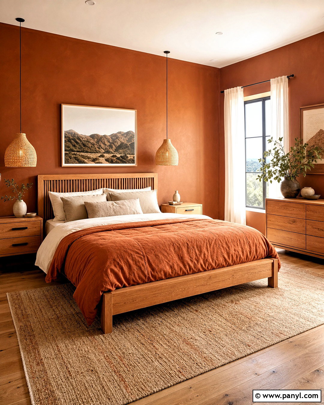 Terra Cotta Bedroom With Natural Wood - 20 terra cotta bedroom ideas