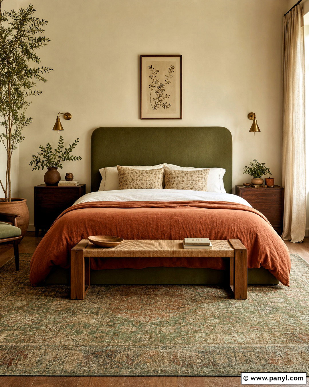 Terra Cotta Bedroom With Olive Green - 20 terra cotta bedroom ideas