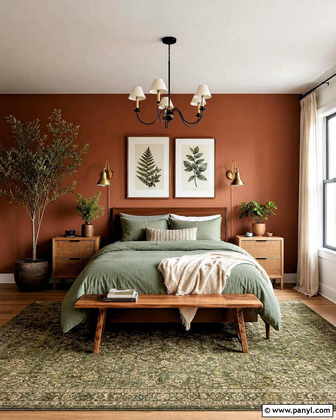 Terra Cotta Bedroom With Sage Green - 20 terra cotta bedroom ideas