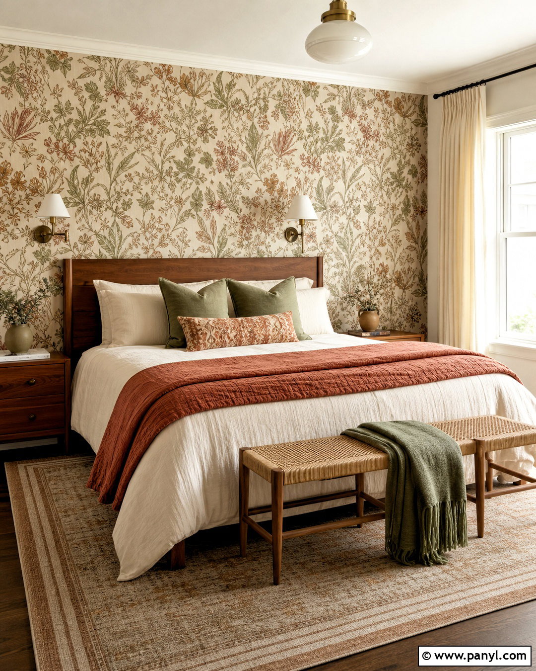Terra Cotta Bedroom With Wallpaper - 20 terra cotta bedroom ideas