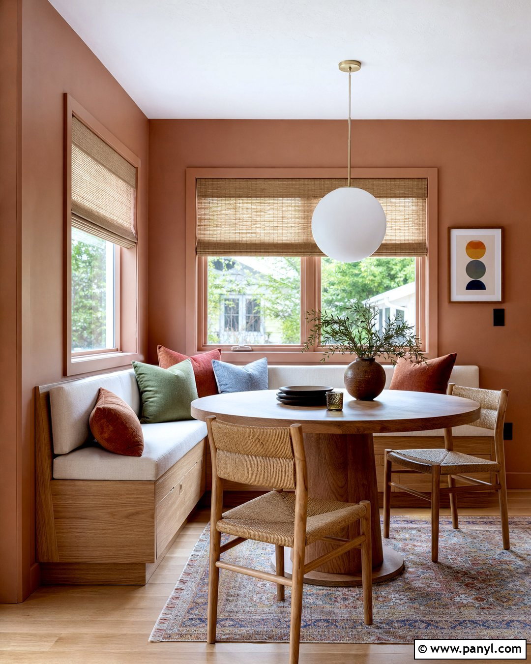 Terra Cotta Breakfast Nook With Banquette - 30 terra cotta wall color ideas