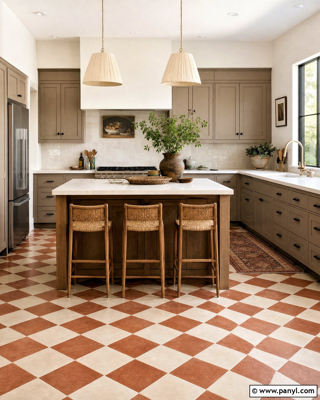 Terra Cotta Checkerboard Kitchen Floor - 20 kitchen with terra cotta tile floor ideas