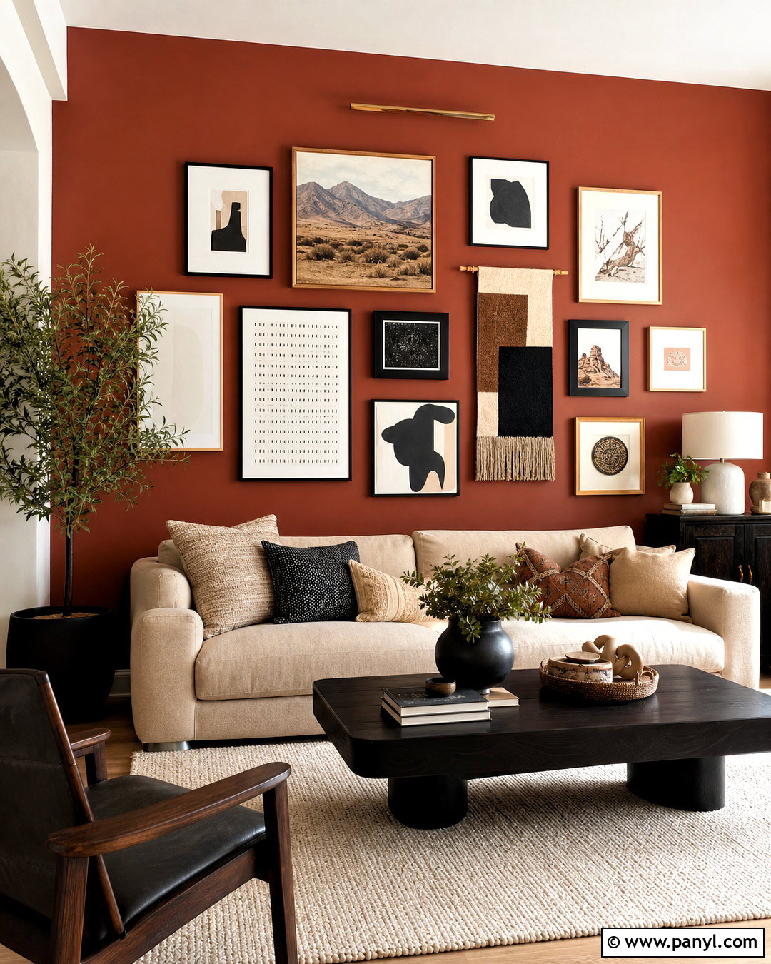 Terra Cotta Gallery Wall - 20 terra cotta accent wall ideas