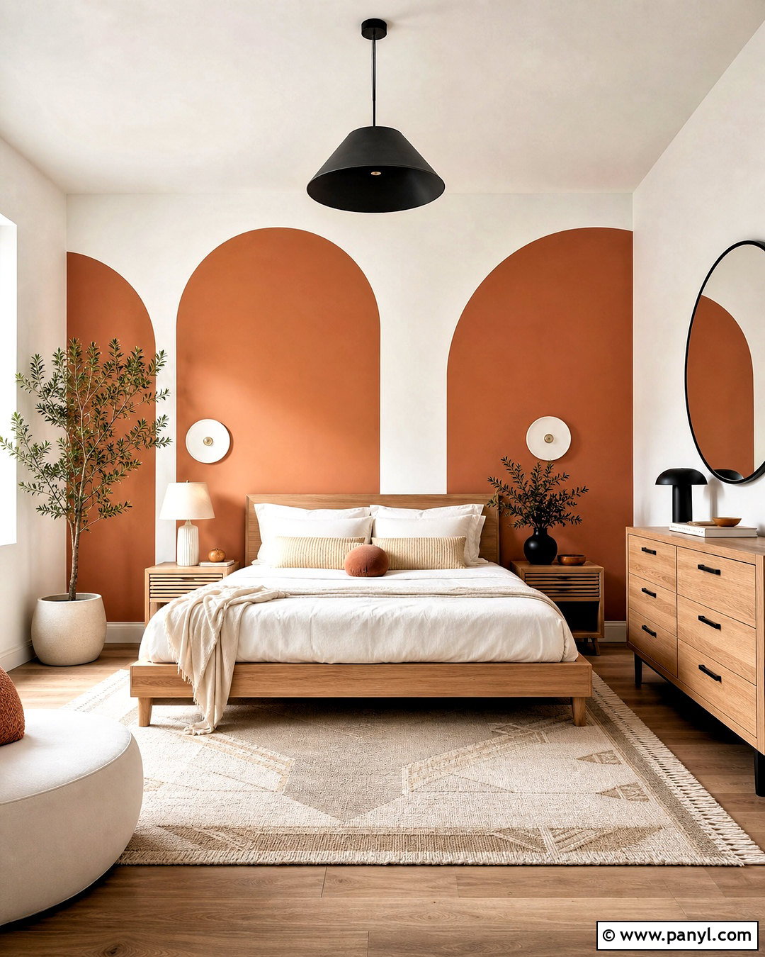 Terra Cotta Geometric Accent Wall - 20 terra cotta accent wall ideas