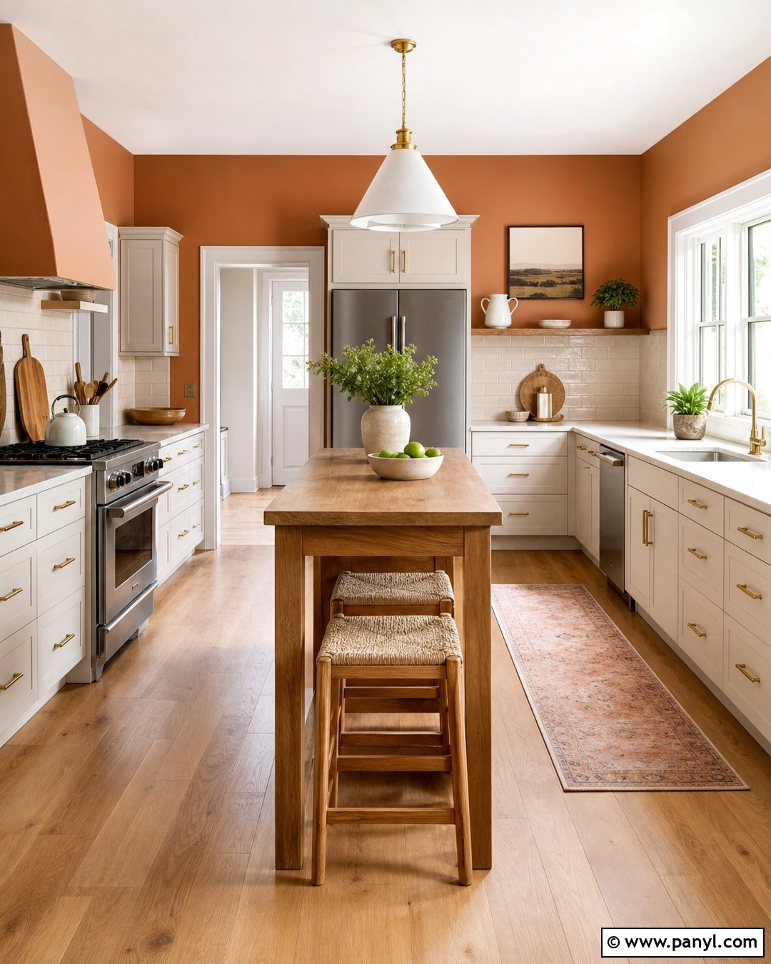 Terra Cotta Kitchen With White Cabinets - 30 terra cotta wall color ideas