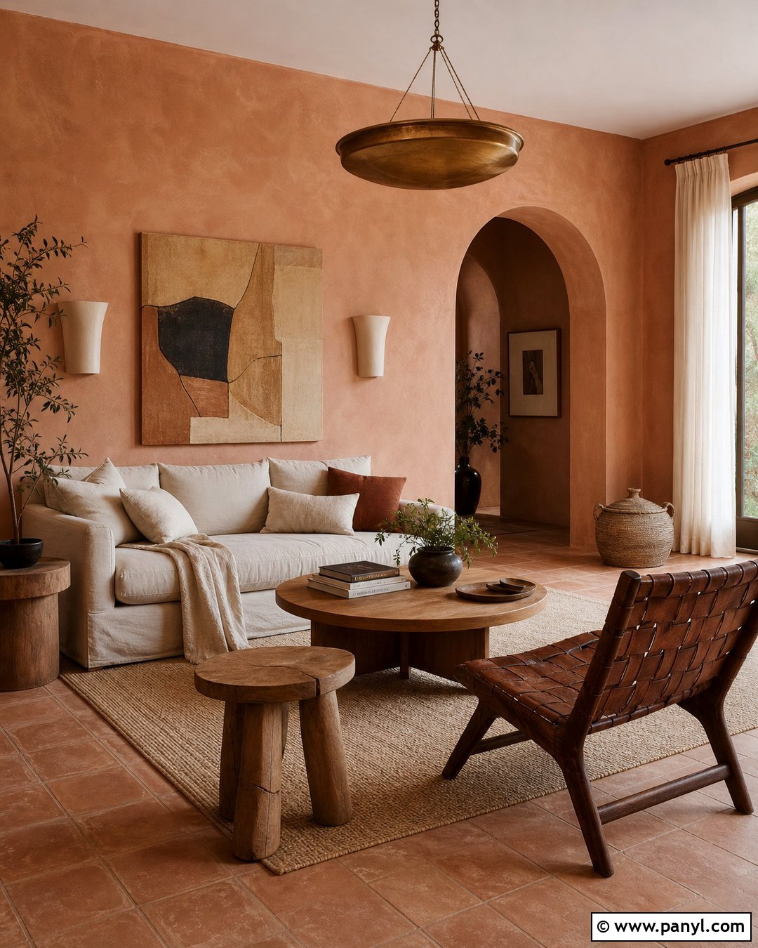 Terra Cotta Limewash Living Room - 30 terra cotta wall color ideas